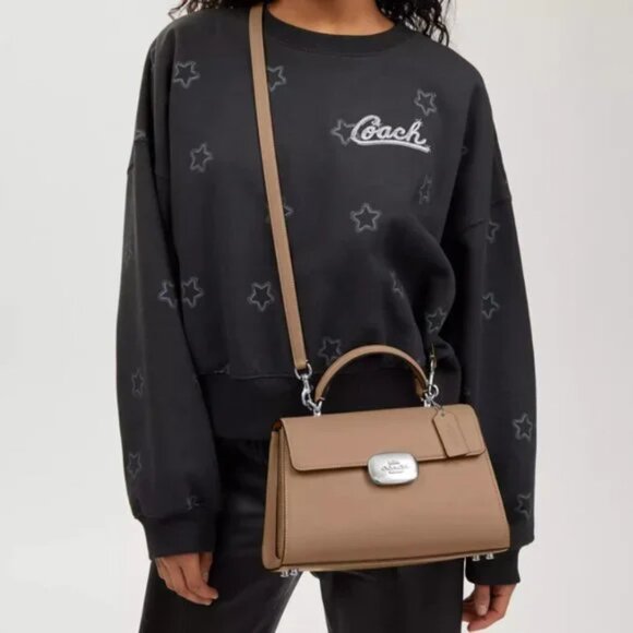 COACH Eliza Sand with Silver Hardware TOP HANDLE Crossbody - Picture 11 of 12